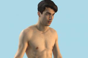 Beach Man scanned-models, beach, man, swimmer, male, people, human, character